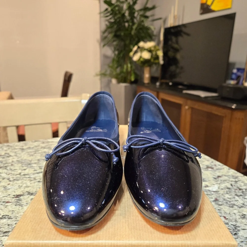 NEW Christian Louboutin Sweetie Jane Navy Flats Size 39 - Picture 4 of 10